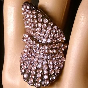 Gorgeous Pink Rhinestones Sexy Cocktail Ring